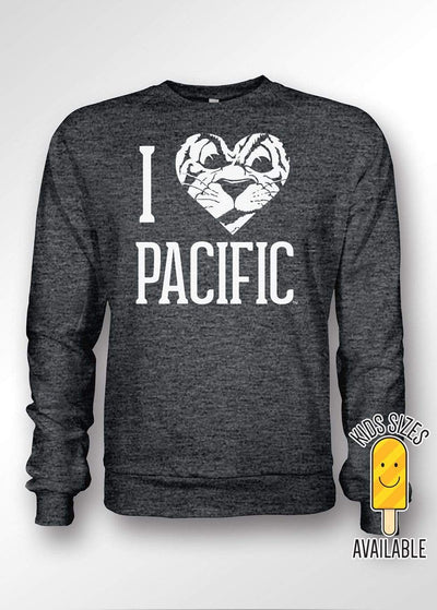 University of the Pacific Tigers I Love Pacific: Tommy Tiger Crewneck Sweatshirt by Zeus Collegiate