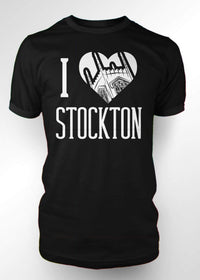 University of the Pacific Tigers I Love Stockton: Burns Tower T-shirt — Black — by Zeus Collegiate