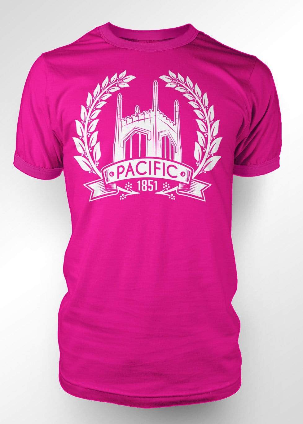 University of the Pacific Tigers Ivy T-Shirt — Hot Pink — by Zeus Collegiate