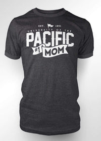 University of the Pacific Tigers Mom T-shirt — Dark Heather — Full View — by Zeus Collegiate