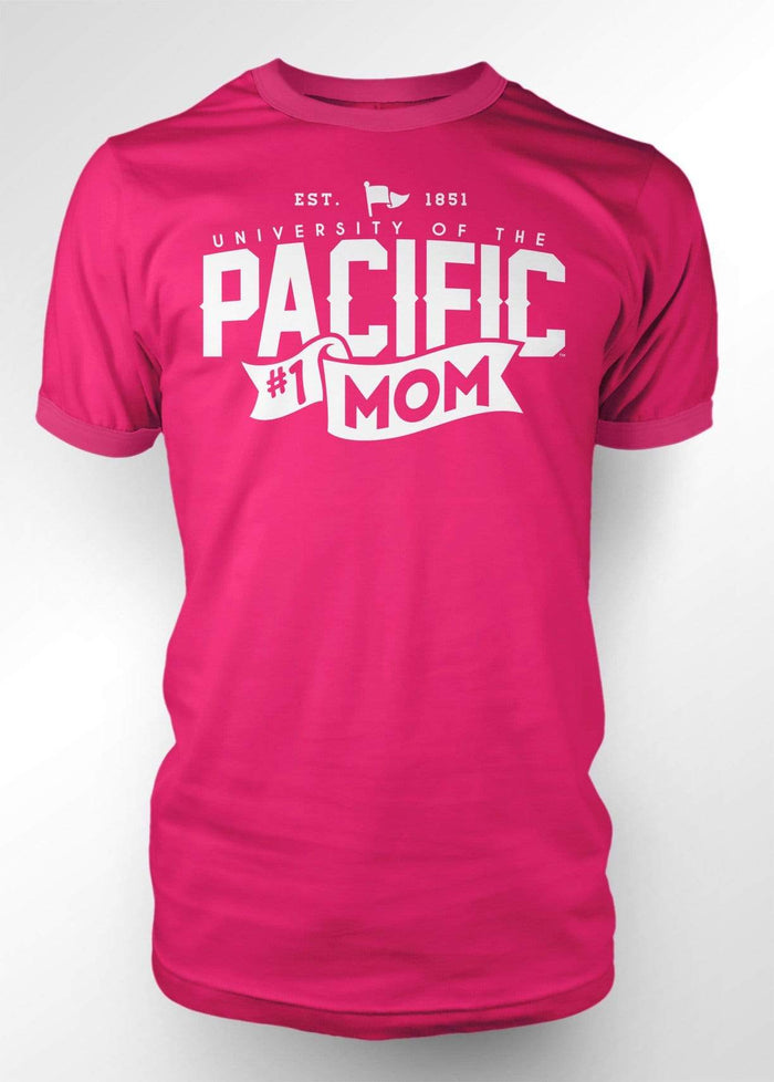 University of the Pacific Tigers Mom T-shirt — Hot Pink — by Zeus Collegiate