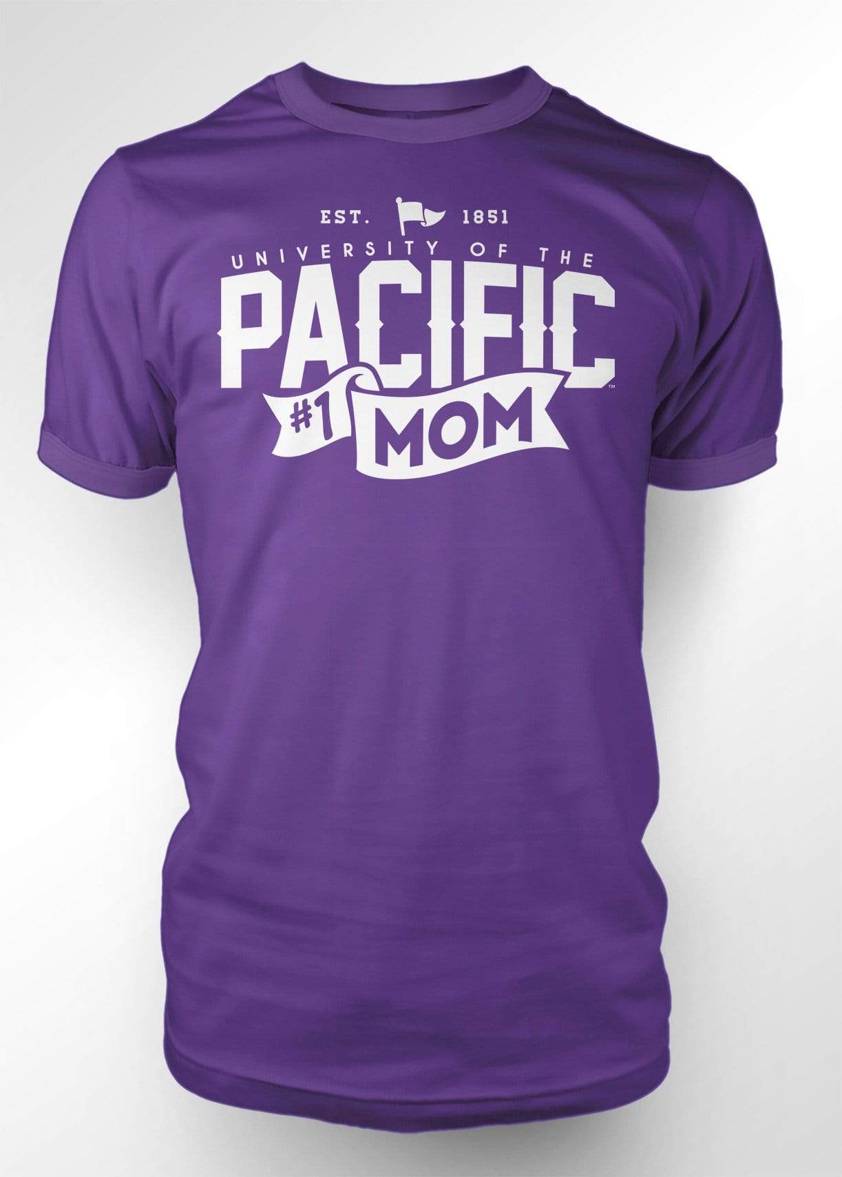 University of the Pacific Tigers Mom T-shirt — Purple — by Zeus Collegiate