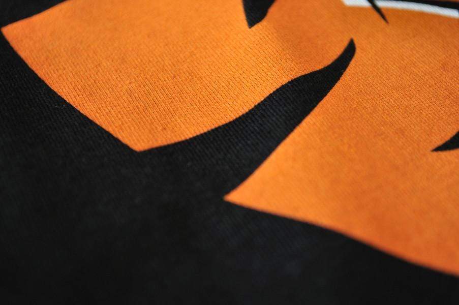 University of the Pacific Tigers Number One Powercat T-Shirt — Black — Close-up — by Zeus Collegiate