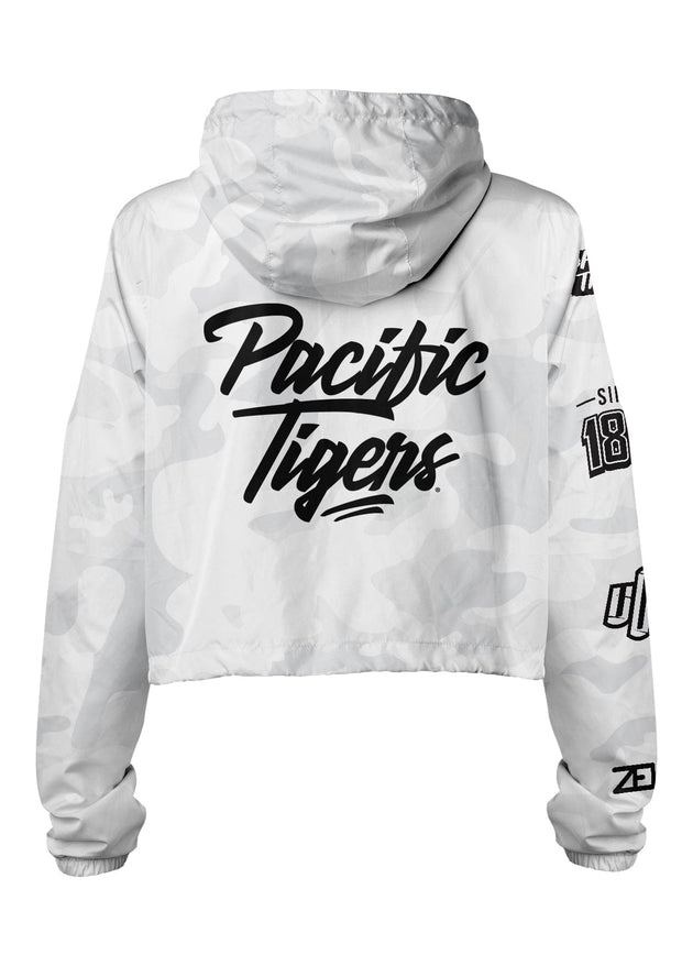 University of the Pacific Tigers Pacific Tigers - Project: Grayscale Packable Crop Windbreaker by Zeus Collegiate