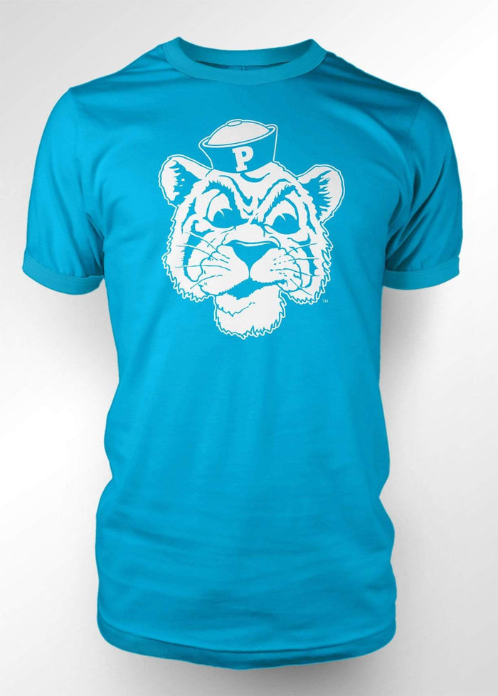 University of the Pacific Tigers Tommy Tiger Logo T-Shirt — Caribbean Blue — by Zeus Collegiate