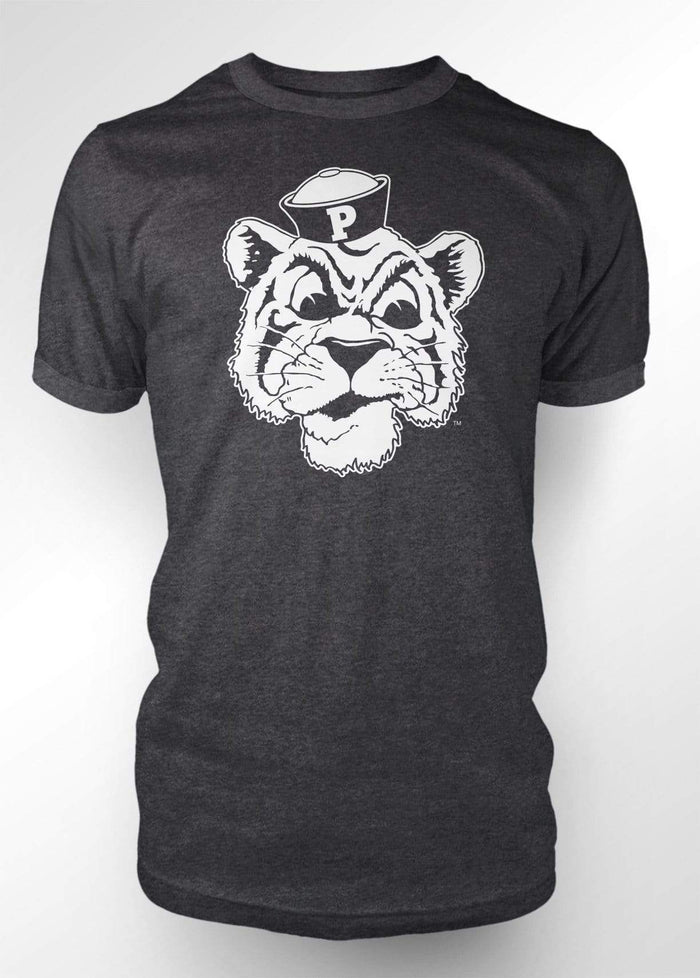 University of the Pacific Tigers Tommy Tiger Logo T-Shirt — Dark Heather — by Zeus Collegiate