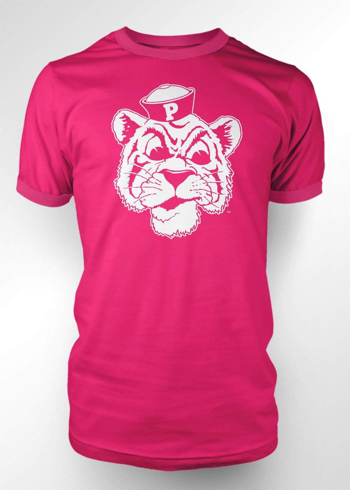 University of the Pacific Tigers Tommy Tiger Logo T-Shirt — Hot Pink — by Zeus Collegiate