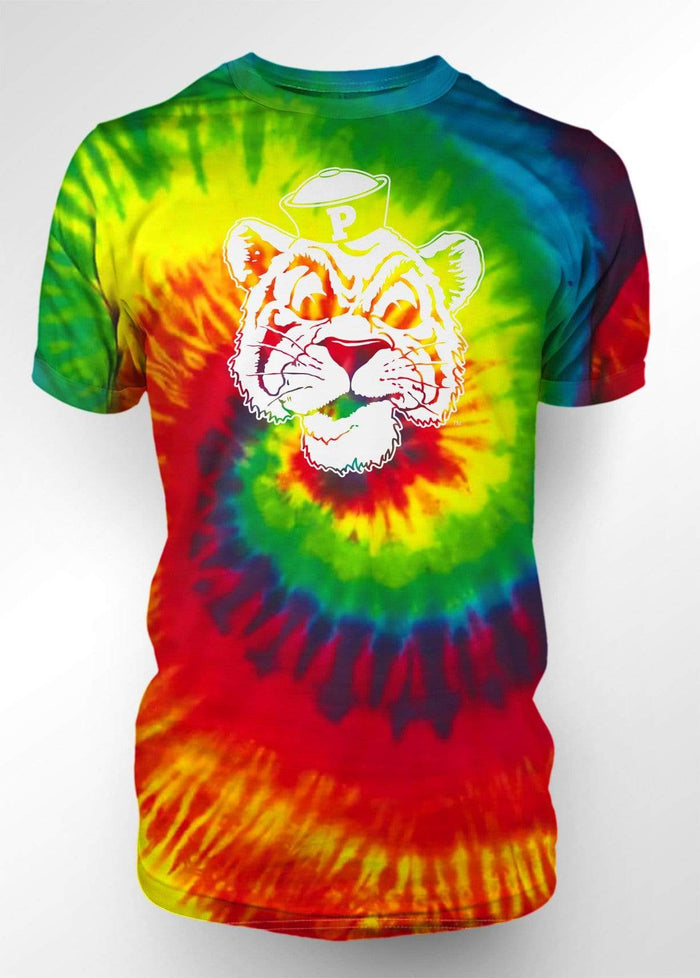 University of the Pacific Tigers Tommy Tiger Logo T-Shirt — Reactive Rainbow — by Zeus Collegiate