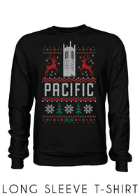 University of the Pacific Tigers Burns Tower Long Sleeve Tee — Front View — by Zeus Collegiate