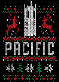 University of the Pacific Tigers Burns Tower Ugly Sweater — Full Design — by Zeus Collegiate