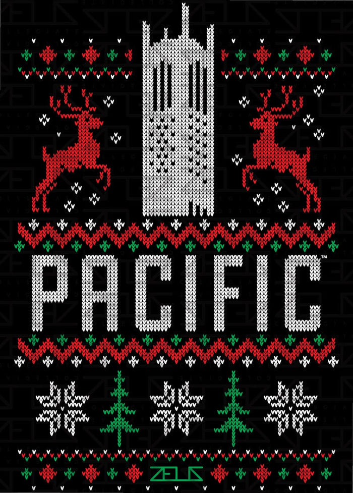 University of the Pacific Tigers Burns Tower Ugly Sweater — Full Design — by Zeus Collegiate