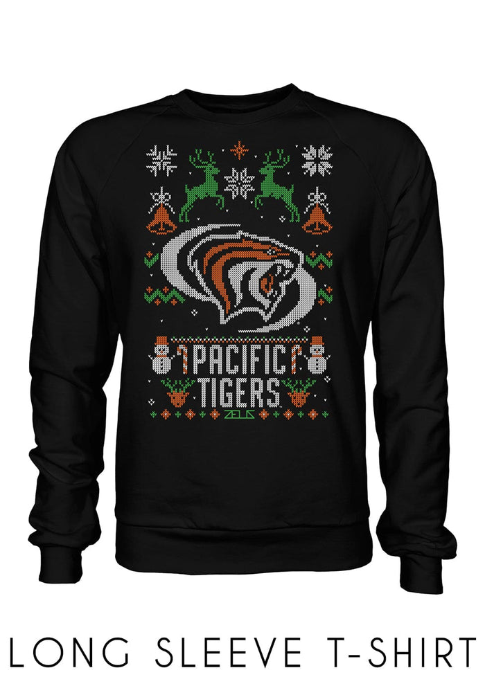 University of the Pacific Tigers Powercat Long Sleeve Tee — Front View — by Zeus Collegiate