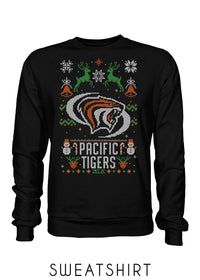 University of the Pacific Tigers Powercat Ugly Sweater — Front View — by Zeus Collegiate