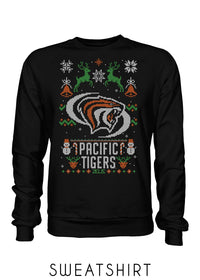 University of the Pacific Tigers Powercat Ugly Sweater — Front View — by Zeus Collegiate
