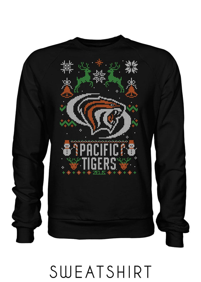 University of the Pacific Tigers Powercat Ugly Sweater — Front View — by Zeus Collegiate