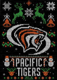 University of the Pacific Tigers Powercat Ugly Sweater — Full Design — by Zeus Collegiate