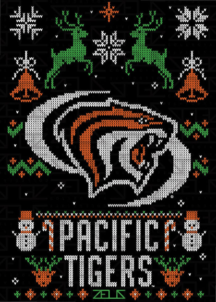 University of the Pacific Tigers Powercat Ugly Sweater — Full Design — by Zeus Collegiate