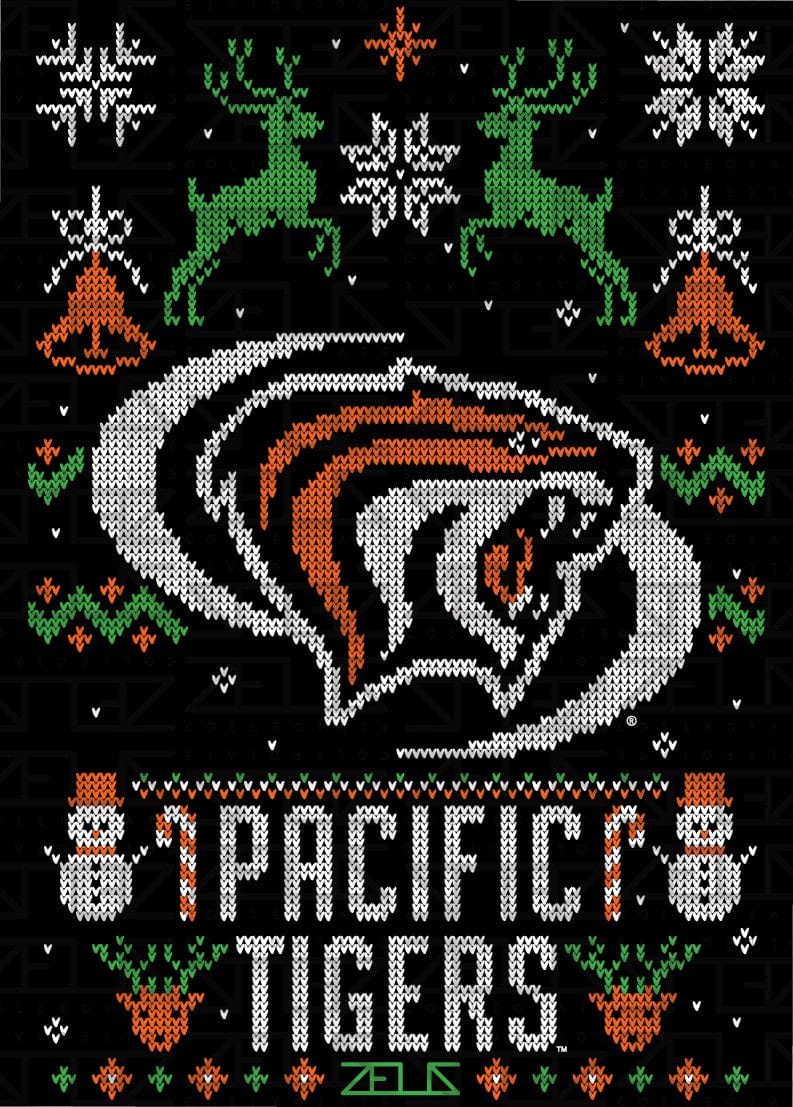 University of the Pacific Tigers Powercat Ugly Sweater — Full Design — by Zeus Collegiate