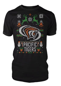University of the Pacific Tigers Powercat Ugly Sweater Tee — Front View — by Zeus Collegiate