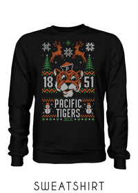 University of the Pacific Tigers Tommy Tiger Ugly Sweater — Front View — by Zeus Collegiate