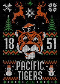 University of the Pacific Tigers Tommy Tiger Ugly Sweater — Full Design — by Zeus Collegiate