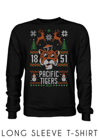 University of the Pacific Tigers Tommy Tiger Long Sleeve Tee — Front View — by Zeus Collegiate