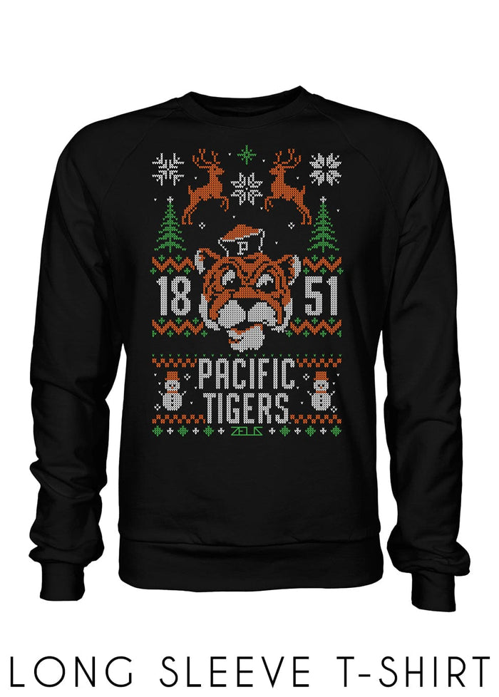 University of the Pacific Tigers Tommy Tiger Long Sleeve Tee — Front View — by Zeus Collegiate