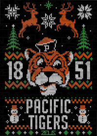 University of the Pacific Tigers Tommy Tiger Long Sleeve Tee — Full Design — by Zeus Collegiate