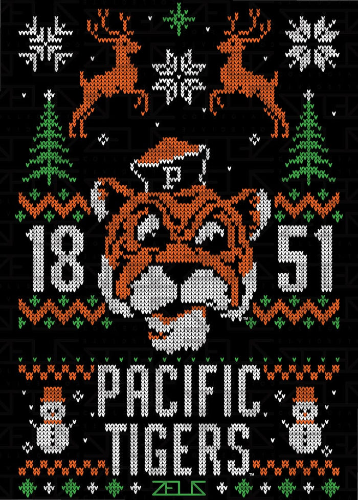 University of the Pacific Tigers Tommy Tiger Long Sleeve Tee — Full Design — by Zeus Collegiate